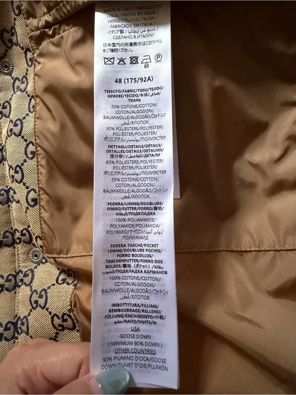 Gucci GG Canvas Down Jacket